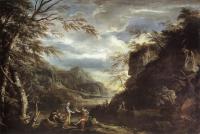 Rosa, Salvator - River Landscape with Apollo and the Cumean Sibyl